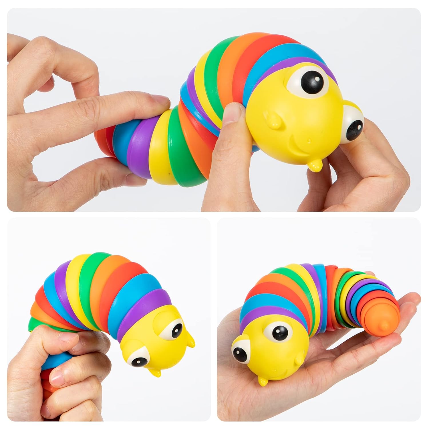 3D Rainbow Color Plastic Slug Fidget Toys, Stress Relieving Toy, Sensory Slug Toy for Boys and Girls, Finger slug Toy, for Autistic, Caterpillar Fidget Toys Stress Relief Gifts for Toddlers Kids Adults (1 Pc) 3D Rainbow Color Plastic Slug Fidget Toys, Stress Relieving Toy, Sensory Slug Toy for Boys and Girls, Finger slug Toy, for Autistic, Caterpillar Fidget Toys Stress Relief Gifts for Toddlers Kids Adults (1 Pc)